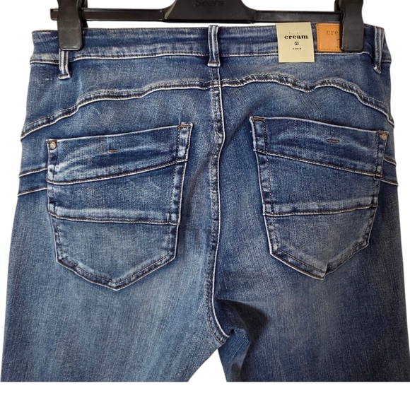 Cream Ankle Jeans With Zipper Accents Size 32 - Picture 7 of 9